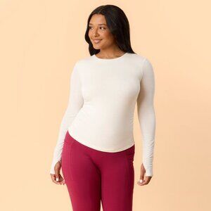 Blogilates Women's Twisty Long Sleeve
Top Cream 1x